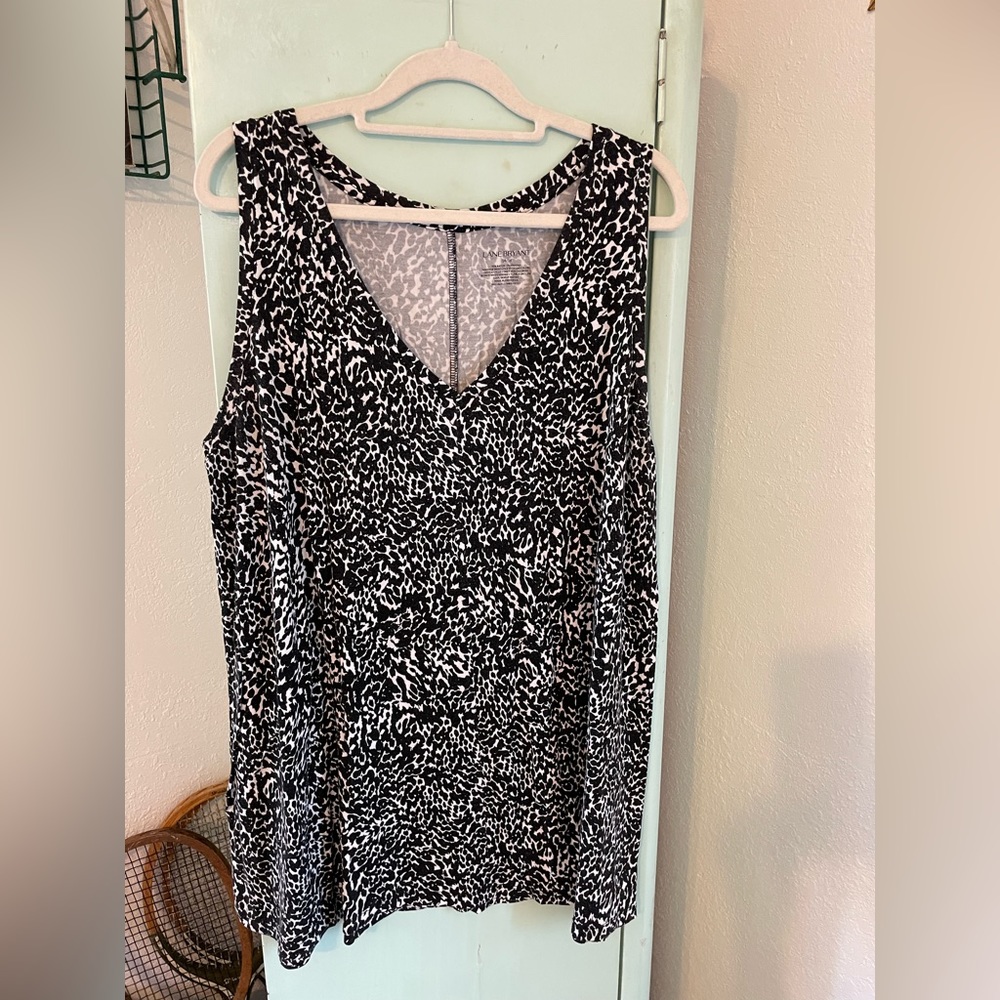 Lane Bryant Tank Top, Size 14/16, Black & White